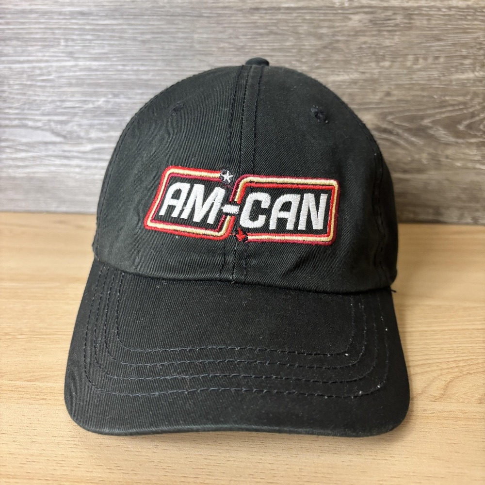 AM CAN Hat Cap Strap Back Black Cotton Baseball A-C Logistics Mens One Size